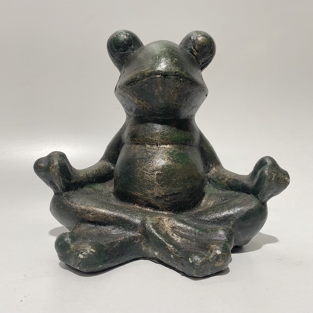 STATUE, Yoga Meditating Frog 34cm H